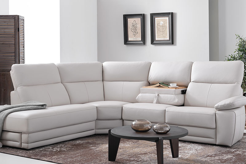 Canapé en cuir blanc Belvédère