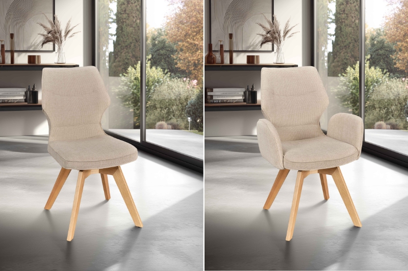 Chaise JULIETTE fixe ou pivotante avec ou sans accoudoirs Maison d'ici