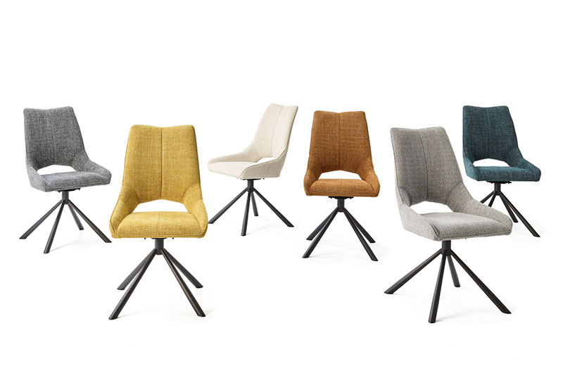 Chaises en tissu pivotantes GASTON