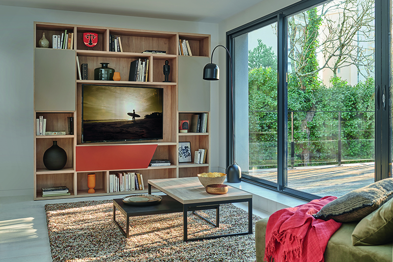 Meuble TV bibliothèque OBLIK